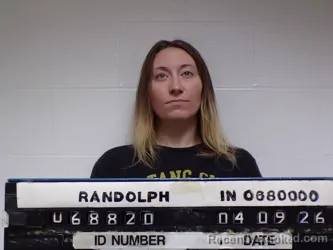 Mugshot of TAYLOR Denae STROUSE booked in Randolph County, Indiana on April 9, 2026