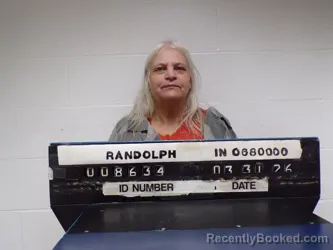 Mugshot of Joy Lynn Keys booked in Randolph County, Indiana on May 25, 2026
