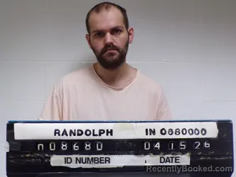 Mugshot of Jason Daniel Yoakum booked in Randolph County, Indiana on April 15, 2026