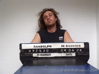 Mugshot of James Tristin Gibson booked in Randolph County, Indiana on April 6, 2026