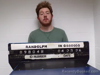 Mugshot of Brenden Andrew Michael Poling booked in Randolph County, Indiana on April 23, 2026