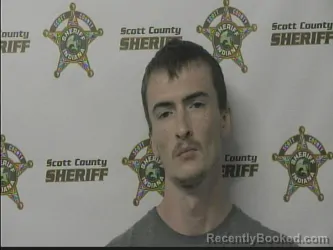 Mugshot of JOSHUA BARTON booked in Scott County, Indiana on April 10, 2026