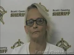 Mugshot of Angela Pratt booked in Scott County, Indiana on October 9, 2026
