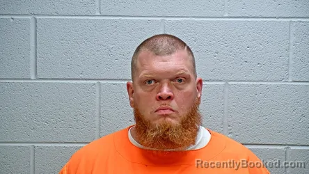 Mugshot of Justin Michael Aker booked in Steuben County, Indiana on August 25, 2026