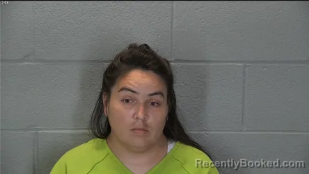 Mugshot of Jazmin Lizeth Olvera booked in Tippecanoe County, Indiana on August 14, 2026