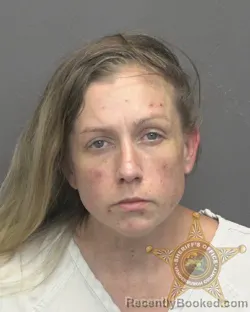 Mugshot of Amber Lynn Thayer booked in Vanderburgh County, Indiana on August 12, 2026