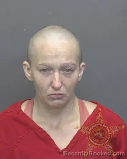 Mugshot of Kiera Skye Huggins booked in Vanderburgh County, Indiana on August 21, 2026