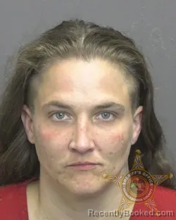 Mugshot of Brittney Lynn Burkes booked in Vanderburgh County, Indiana on September 20, 2026