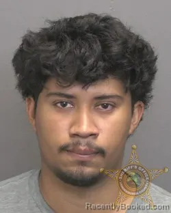 Mugshot of Alexis Otoniel Barrientos-Estupinian booked in Vanderburgh County, Indiana on September 23, 2026