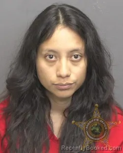 Mugshot of Angelica Belen Perez Lopez booked in Vanderburgh County, Indiana on October 6, 2026