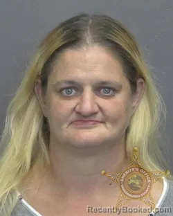 Mugshot of Sarah Estelle Metcalf booked in Vanderburgh County, Indiana on October 12, 2026