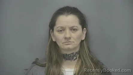 Mugshot of Tina Frances booked in Vigo County, Indiana on April 8, 2026