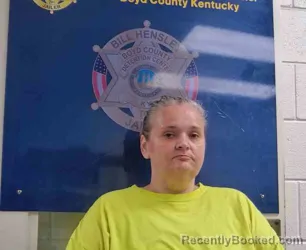 Mugshot of Rebecca Ratliff-Auxier booked in Boyd County, Kentucky on July 20, 2026