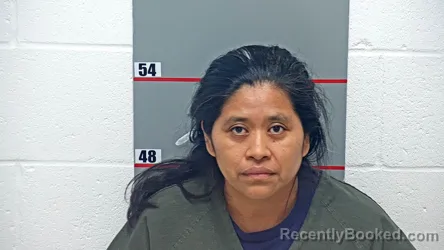 Mugshot of Maria Sebastian-Santiago De Diego booked in Grayson County, Kentucky on October 21, 2026