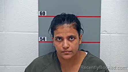 Mugshot of Sonalben Vishnubhai Patel booked in Grayson County, Kentucky on October 21, 2026