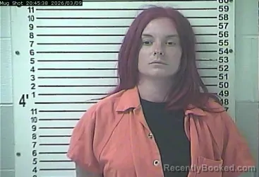 Mugshot of ASHLEY RENAE GOODWIN booked in Hardin County, Kentucky on March 9, 2026