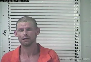 Mugshot of Brandon Scott Westover booked in Hardin County, Kentucky on August 27, 2026