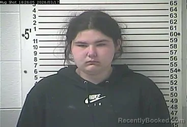 Mugshot of EMILY GRACE KELSAY booked in Hardin County, Kentucky on March 17, 2026