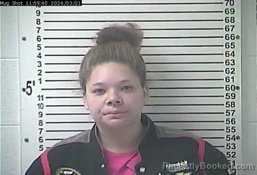 Mugshot of JABREA NICOLE HUTCHINS booked in Hardin County, Kentucky on March 21, 2026