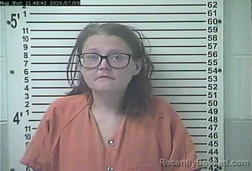 Mugshot of JAZMINE RAE HUSCHKA booked in Hardin County, Kentucky on July 9, 2026