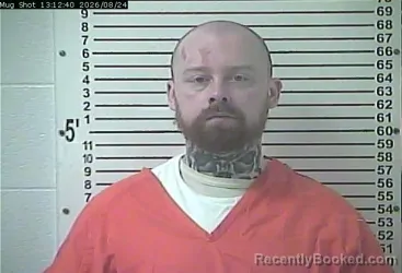 Mugshot of Matthew Daniel Austin Thompson booked in Hardin County, Kentucky on August 24, 2026