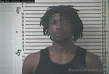 Mugshot of Raterrion Deshawn Glover booked in Hardin County, Kentucky on August 22, 2026