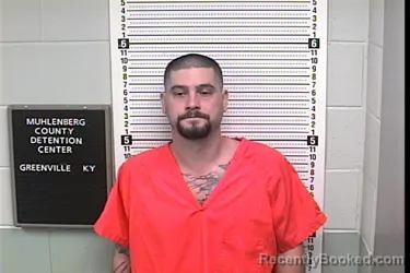 Mugshot of Nicholas Shaun Evitts booked in Muhlenberg County, Kentucky on August 31, 2026