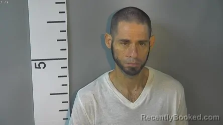 Mugshot of Zackery Douglas Rhodes booked in Nelson County, Kentucky on August 12, 2026