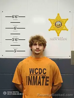 Mugshot of Aiden Brock booked in Whitley County, Kentucky on September 27, 2026