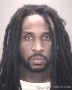 Mugshot of Dandre Jovan Johnson booked in Robeson County, North Carolina on October 9, 2026