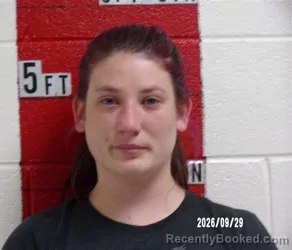 Mugshot of Kacie Johnson booked in Swain County, North Carolina on September 29, 2026
