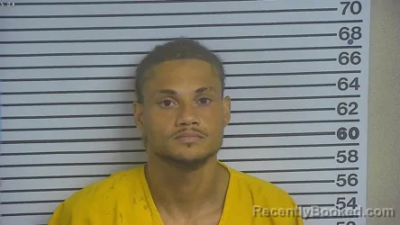 Mugshot of Tevin Jermaine Daley booked in Forrest County, Mississippi on October 23, 2026