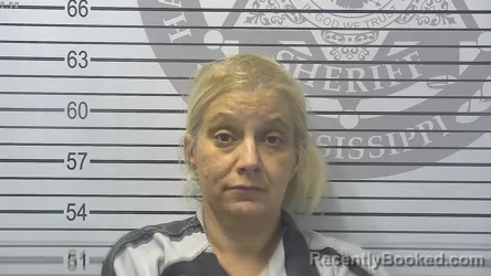 Mugshot of DESIREE ROSE SAVNER booked in Harrison County, Mississippi on May 7, 2026