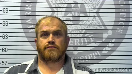 Mugshot of JED LUKEUS PEARCE booked in Harrison County, Mississippi on July 14, 2026