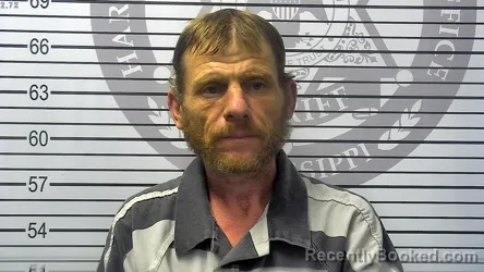 Mugshot of DANIEL RAY HARRIS booked in Harrison County, Mississippi on July 15, 2026