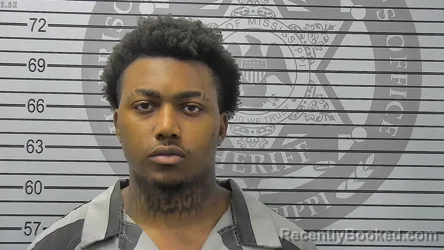 Mugshot of Darreious Amorri Bullock booked in Harrison County, Mississippi on August 13, 2026