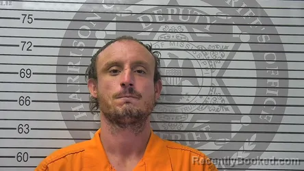 Mugshot of Nathaniel Edward Richey booked in Harrison County, Mississippi on August 13, 2026