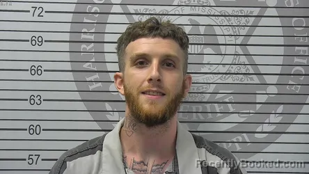 Mugshot of Connor Obrien Bradford booked in Harrison County, Mississippi on August 14, 2026