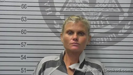 Mugshot of Julia Celeste Gray booked in Harrison County, Mississippi on August 15, 2026
