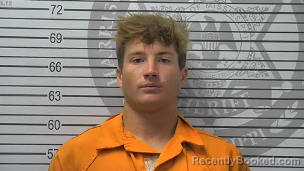 Mugshot of Brennan Anthony Hebert booked in Harrison County, Mississippi on August 15, 2026