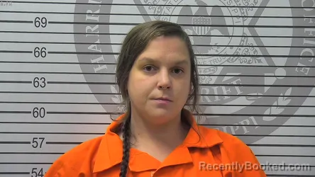 Mugshot of Sara Megan Alizabeth Chigges booked in Harrison County, Mississippi on August 15, 2026