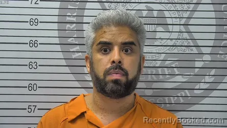 Mugshot of Derek Paul Bruno booked in Harrison County, Mississippi on August 15, 2026