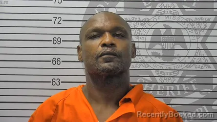 Mugshot of Robert Demetrius Thompkins booked in Harrison County, Mississippi on August 16, 2026