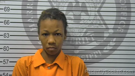 Mugshot of Aaliyah Marie Preston booked in Harrison County, Mississippi on August 18, 2026