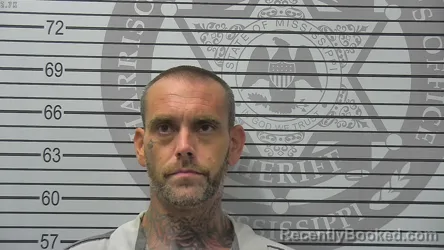 Mugshot of Christopher Gene Glover booked in Harrison County, Mississippi on August 19, 2026