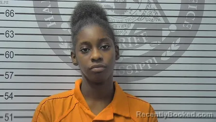Mugshot of Sha'niyah Tra'nee Prior booked in Harrison County, Mississippi on August 20, 2026