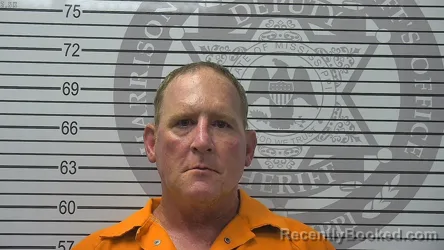 Mugshot of Brian Keith Manuel booked in Harrison County, Mississippi on August 22, 2026