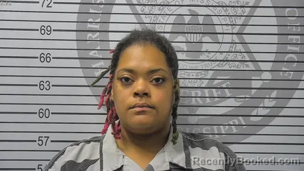 Mugshot of Diamond Brianna Johnson booked in Harrison County, Mississippi on August 23, 2026