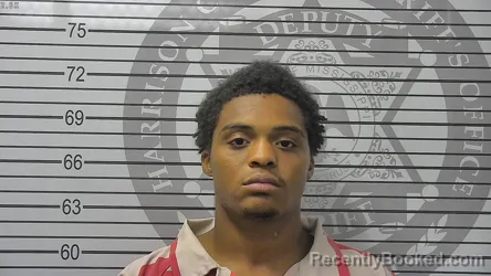 Mugshot of Amahdrey Jeermaine Shade booked in Harrison County, Mississippi on August 23, 2026