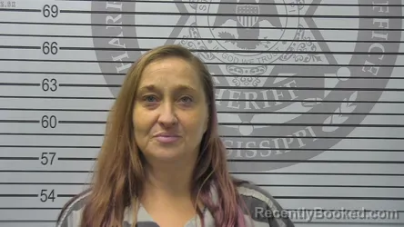 Mugshot of Amanda Rebecca Rutherford booked in Harrison County, Mississippi on August 24, 2026